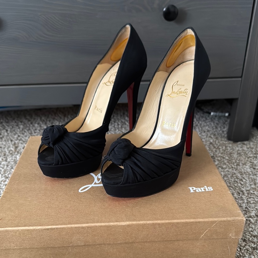 Christian Louboutin Black Peep Toe Heels